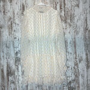 O.P.T. Metallic overlay sheer dress size M